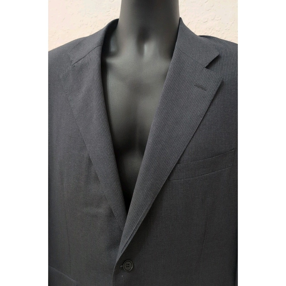 Canali Blazer Mens 48L US Blue Wool Striped Sports Coat Jacket Made In Italy